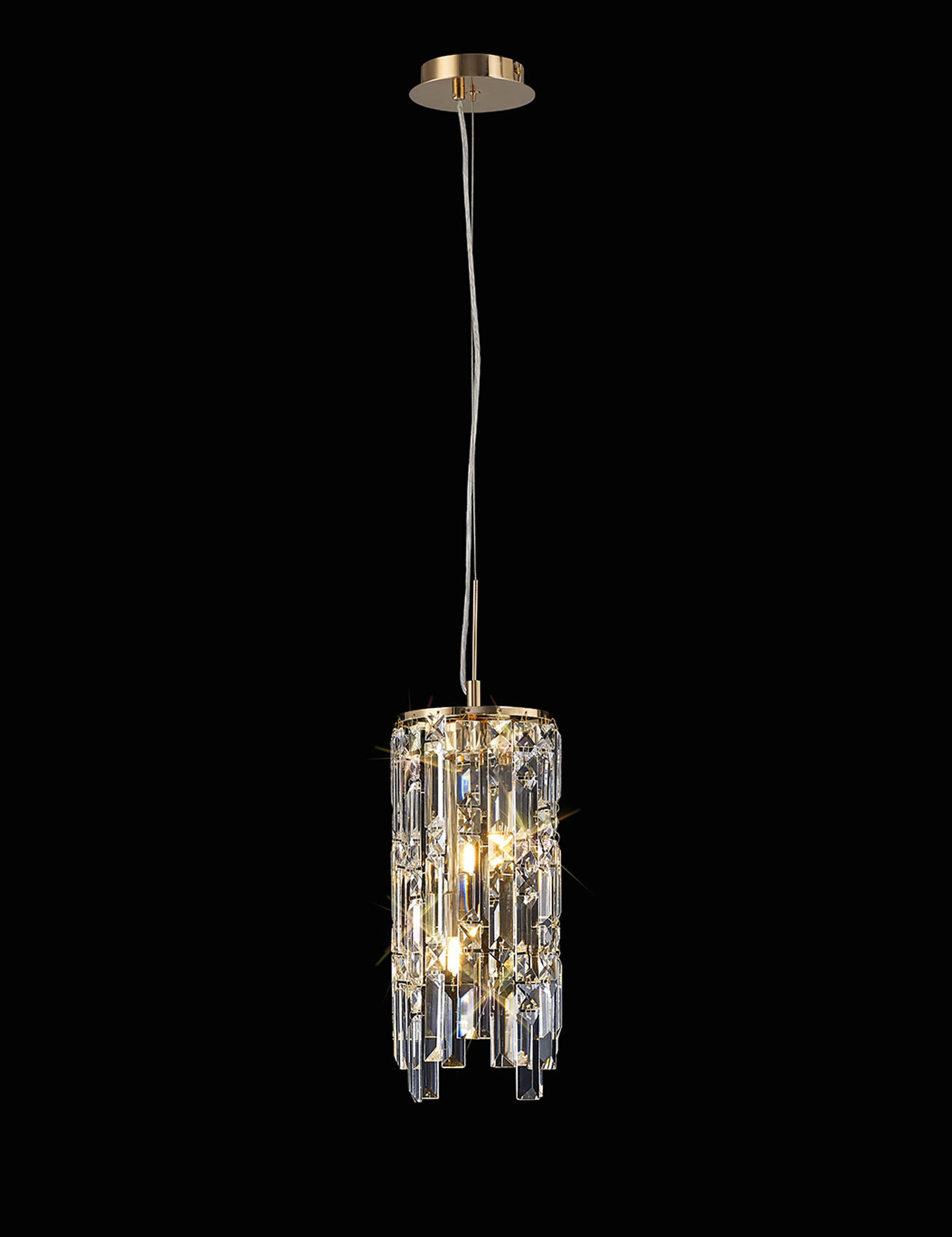 IL31813  Maddison Crystal Pendant 2 Light French Gold